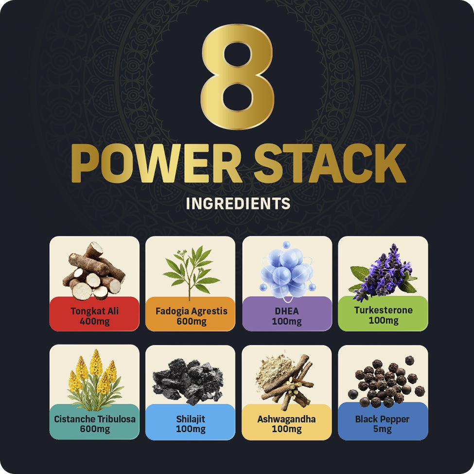 A clean, plant-based supplement with Ashwagandha, Fenugreek & Zinc to support men’s daily wellness. No fluff. No hype. Just purposeful ingredients.